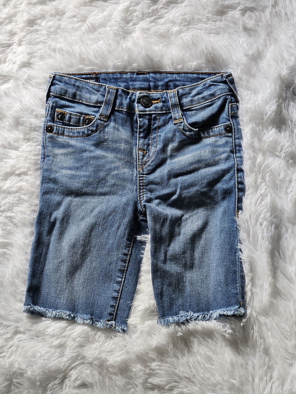 True Religion Girls Light Blue Denim Bermuda Jeans Shorts Size 5